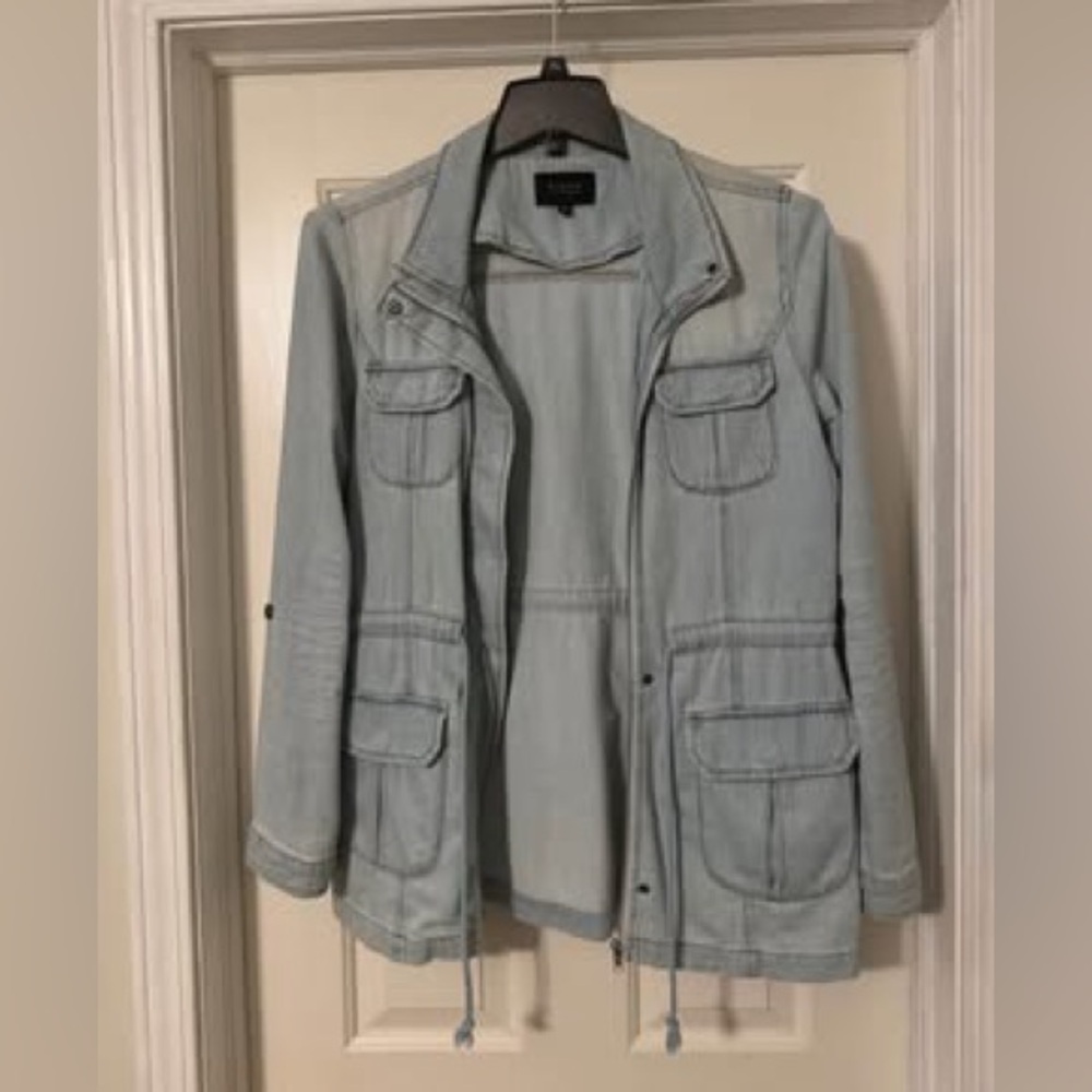 Casual Light Blue Utility Jacket
